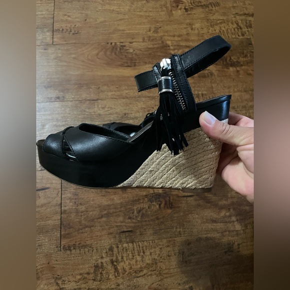 Lauren Ralph Lauren Shoes - Lauren Ralph Lauren Black Wedges with Tassel size 8
